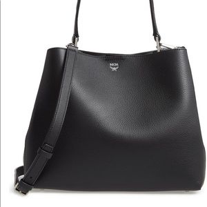 MCM Sarah Visetos & Leather Canvas Hobo